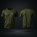 LA FUERZA Performance Tee Olive Green - Front & Back