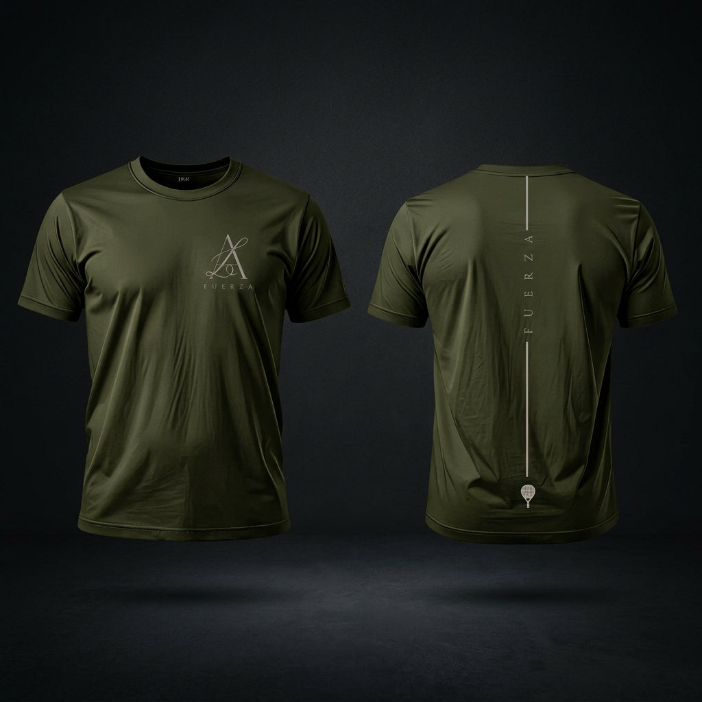 LA FUERZA Performance Tee Olive Green - Front & Back